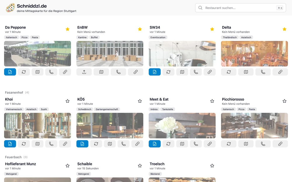 Backend rendered Schniddzl.de